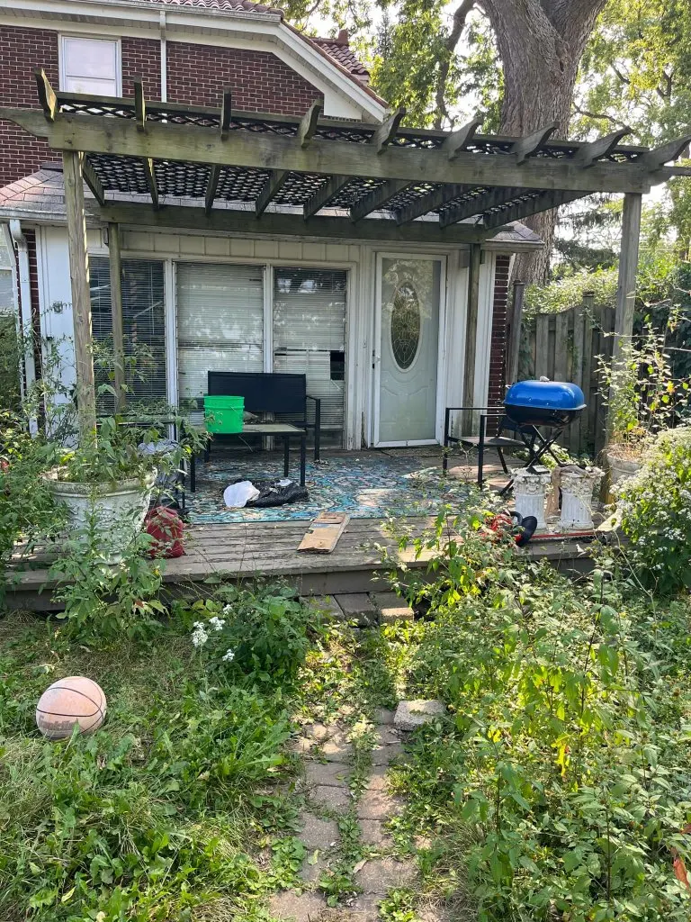 Deck & Pergola Area — before